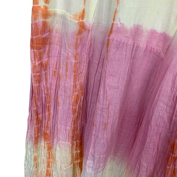 The Pyramid Collection Tie Dye Maxi Dress Sleeveless Colorful Cotton Women's L - Picture 5 of 10